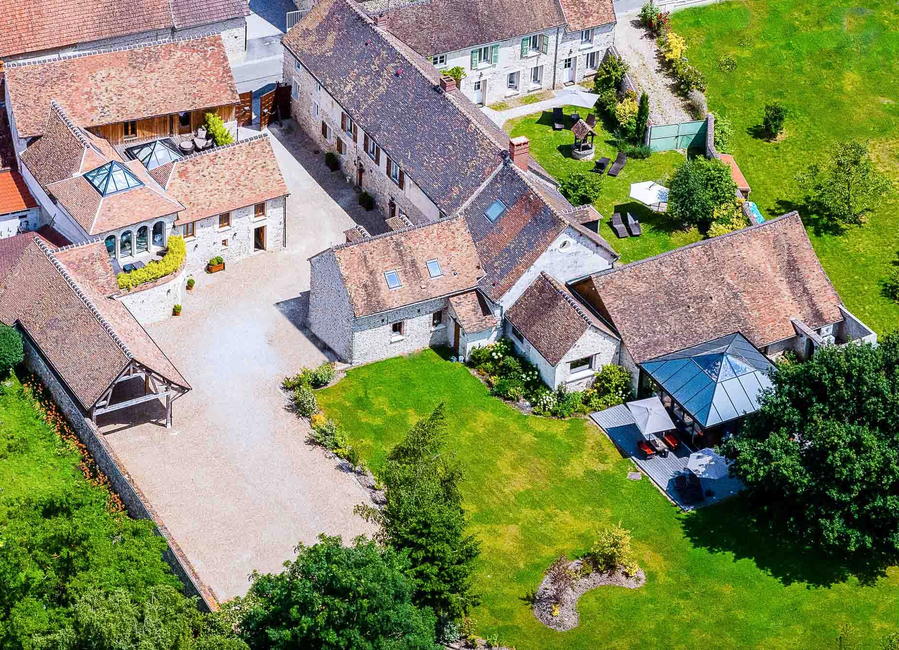 Vue aérienne du domaine du Clos des Vignes